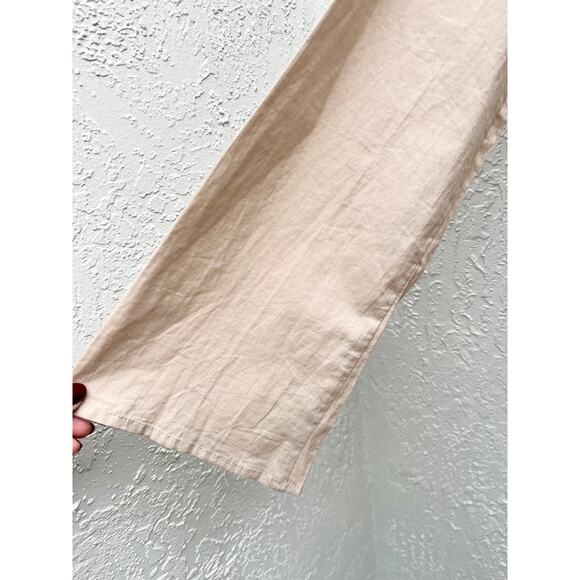 NWT Nasty Gal Long Sleeve Cotton Tie-Front Top and Ruffle Short Set Stone Size 6 - Picture 12 of 12